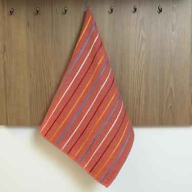 Imagem de Kit 5 Panos de Prato Atoalhado Felpudo, 100% Algodão 315gr/m², 70x45cm, Listrado, Alta Absorção, Pano de Copa Toalha Cozinha (Terracota)