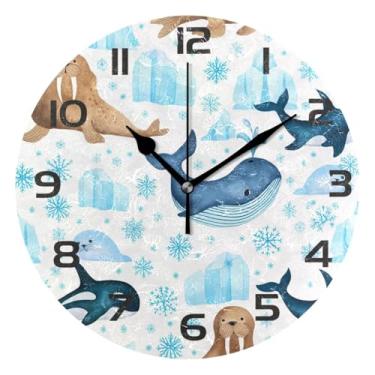 Imagem de GakkiGii Cute Animals Relógio de parede silencioso sem tique-taque, relógio moderno operado por bateria para escritório em casa, cozinha, quarto - fácil de ler