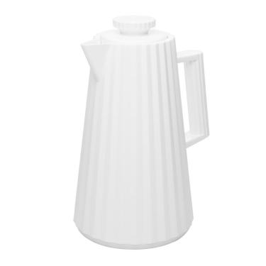 Imagem de Garrafa Térmica de Plástico para Café/Chá Plissé Branca 1 Litro Wolff