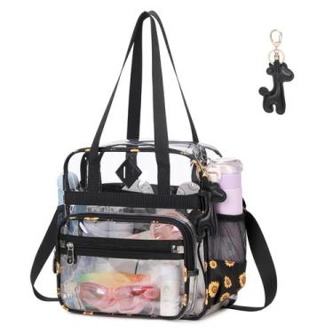 Imagem de Bolsa Transparente Tote PIG PIG GIRL con Girasoles Negros para Estadio