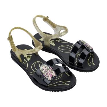 Imagem de Sandália Rasteira Menina Infantil Barbie Bella Grendene Kids Preta vidro ou Rosa Lilás (Preta, BR, Criança de 9 a 12 anos, Numérico, 34)
