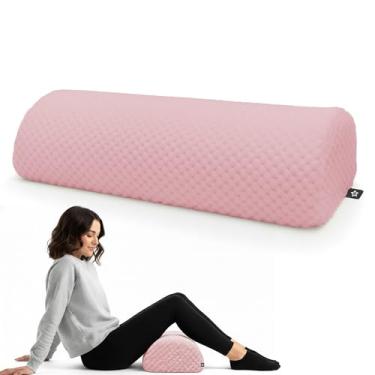 Imagem de SPRING SEAON Almofada de joelho para dormir nas costas, espuma viscoelástica meia lua, almofada de perna para tornozelo e pé, almofada sob o joelho para dormir nas costas, capa lavável na máquina (43