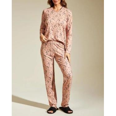Imagem de Pijama Longo Recco 16979 Feminino Lua Poliéster T. 42/46., 46, 20272, 
