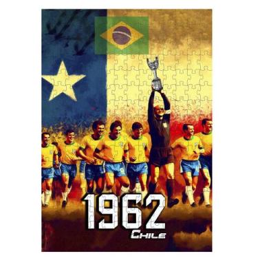 Imagem de Quebra-cabeça Futebol Brasil BiCampeão Mundial Chile 1962 de 60 peças 