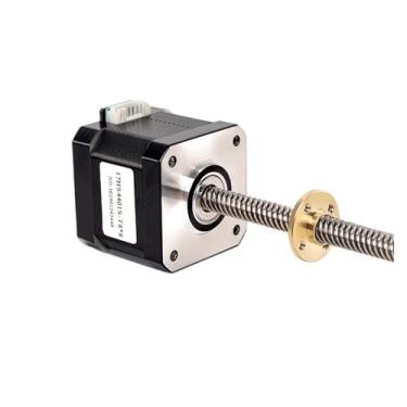 Imagem de Motor de passo NEMA17 17HS4401S-T8*8 com parafuso trapezoidal de 100-300 mm, motor linear bipolar para acessórios de acionamento de filamento do eixo Z de impressora 3D(4401S-T8X8-200MM)