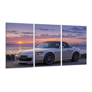 Imagem de HouLaiZhe Pôster clássico JDM Car S2000 Sunrise Arte de parede em tela para sala de estar, quarto, decoração de casa, decoração de escritório, pôsteres de pintura (30 x 60 cm) × 3