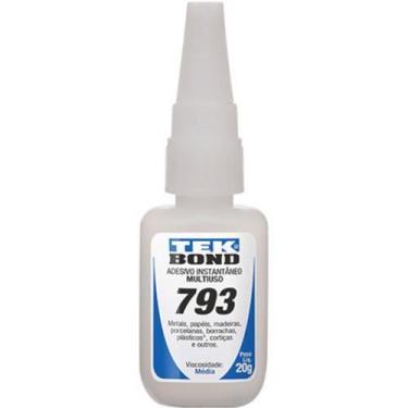 Imagem de Adesivo Instantâneo 793 Incolor com Bico Anti-entupimento 20gr - Tekbo