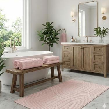 Imagem de Jogo De Banho 5 Peças Fio Penteado 100% Algodão Gigante Macio Toalha Grossa Dunna Luxo (Nuvem Rosa)