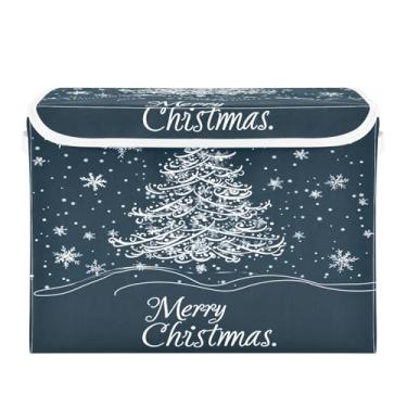 Imagem de CEBUGI Caixotes de armazenamento com tampas, caixa de armazenamento de tecido dobrável, cubo de árvore branca, caixas organizadoras para armário de casa, prateleiras de quarto, 40 x 30 x 30 cm