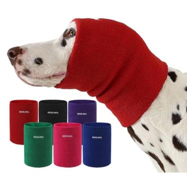 Imagem de AOOLMOL Moletom com capuz calmante para cães e gatos – capa macia de camada dupla para alívio da ansiedade e proteção de ruído, envoltório elástico para cabeça de animal de estimação para cuidados