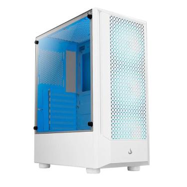 Imagem de Gabinete Gamer Rise Mode Wave 3 Fans S/Fonte ARGB MidTower Vidro Temperado Branco - RM-WA-BW-ARGB