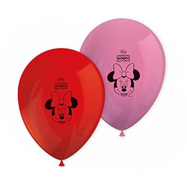 Imagem de Procos 84934 - Balões de látex Minnie Happy Helpers, 8 balões com motivo Presente de convidado, aniversário infantil, festa temática, carnaval