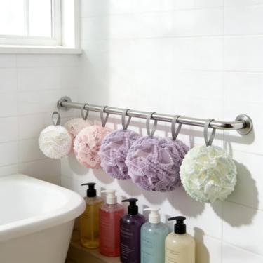 Imagem de 1 bucha de banho extra grande com acabamento em renda, esponja de chuveiro durável que não cai, espuma rica em espuma esfoliante para homens e mulheres, esfregão de chuveiro premium para banho, verde