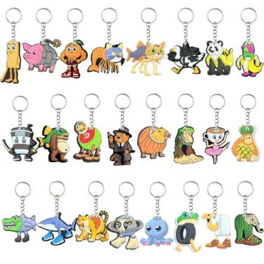 Imagem de GREAWOD Chaveiros italianos Brainrot, pacote com 24 — pingentes peculiares de personagens de desenho animado com chaveiros de metal durável, acessórios multicoloridos estilo meme para mochilas, bolsas