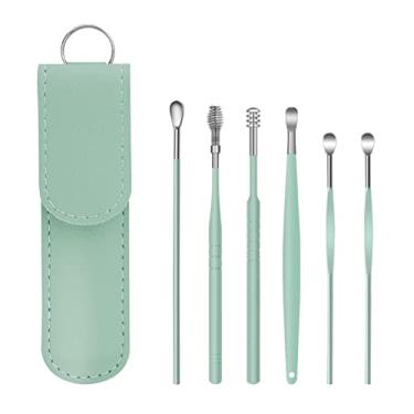 Imagem de Kit de Remoção Cera Ouvido com 6 Peças Conjunto Cotonetes para Removedor Colher Cotonete Massagem Ferramentas Cuidado os