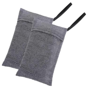 Imagem de Pacote com 3 sacos de nylon para sabonete, bolsas de sabão de banho de malha para chuveiro (cinza)