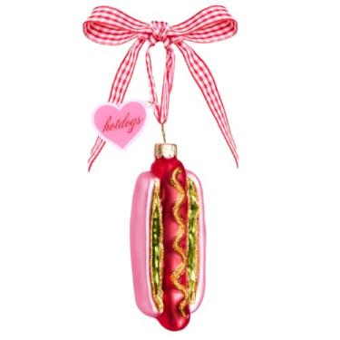 Imagem de xo, Fetti Hot Dog Ornament - 1 pc | Christmas Tree Decorations, Foodie Holiday Party, Cute Winter Gift, Stocking Stuffer, White Elephant