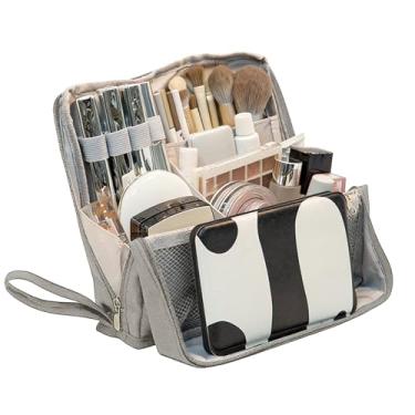 Imagem de Necessaire Maquiagem em Pé,Porta-Objetos Portátil de Grande Capacidade com Alça - Necessaire Cosmética com Fecho,Para Pincéis Espelho Acessórios Joias Artigos de Higiene Viagem Organização Beleza Banh