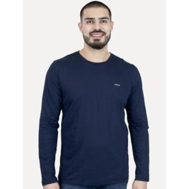 Imagem de Camiseta Colcci Masculina Manga Longa Logo Azul Escuro-Masculino