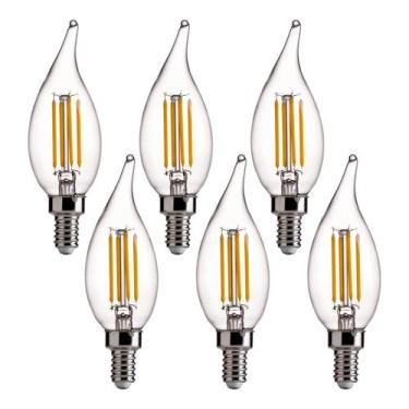 Imagem de Lâmpadas LED de candelabro FLSNT CA11 E12 reguláveis 4W 2700K, pacote 