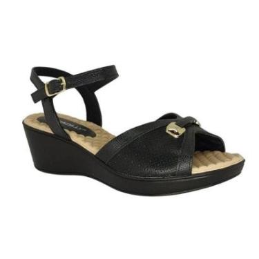 Imagem de Sandália Piccadilly Preta Salto Anabela-Feminino