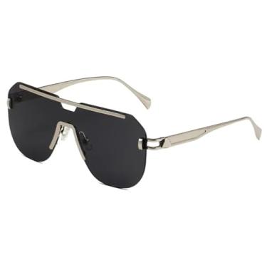 Imagem de HCPIHF Óculos de sol grandes femininos, fashion, com lentes degradê, peça única, masculino, UV400, retrô, para áreas externas (C06)