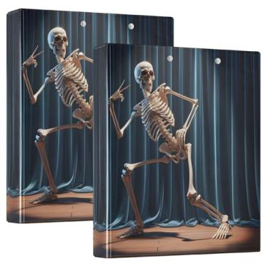 Imagem de Esqueleto Fichário grande com bolsos prancheta de enfermeira pacote com 2 materiais escolares estéticos