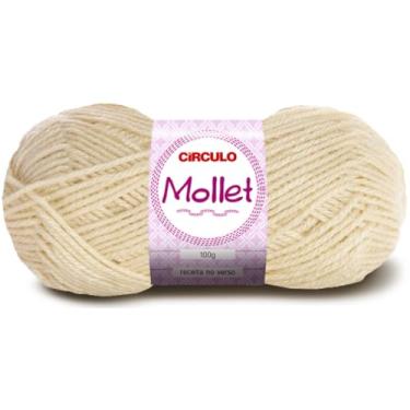 Imagem de Fio Mollet Círculo 100g 200m Lã Acrílica Tricô Crochê Artesanato Touca Cachecol Inverno Novelo (8176 - OFFWHITE)