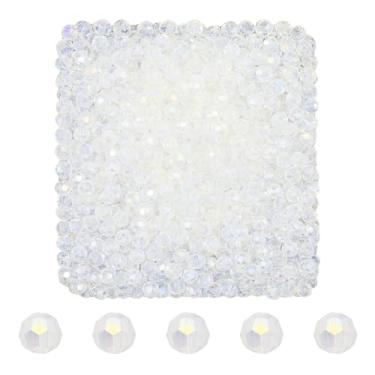 Imagem de Mandala Crafts Contas de cristal redondas iridescentes de 3 mm – 1000 contas de vidro facetadas para fabricação de joias, pulseiras, colares, brincos e contas