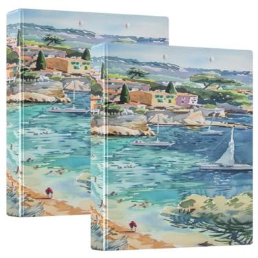 Imagem de Fichários de férias na praia para escola com pastas escolares de prancheta, prancheta resistente