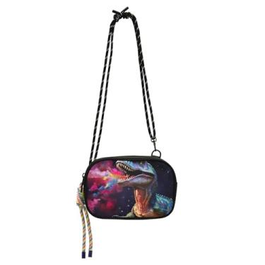 Imagem de TSENQUE Bolsa pequena para mulheres, bolsas transversais, dinossauro, colorido, fantasia, bolsas para celular, pochete e bolsas de ombro