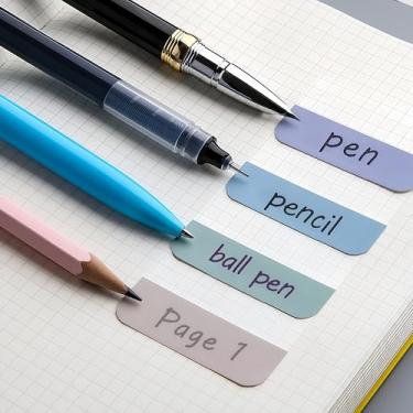 Imagem de 500 abas coloridas de classificação de arquivos – 21 conjuntos de abas adesivas (5 cm e 1 polegada), marcadores de página BOPP à prova d'água para cadernos, fichários, livros e arquivos de escritório