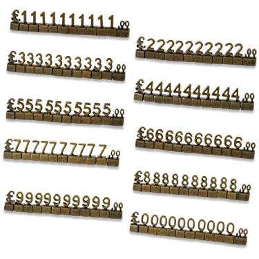 Imagem de Boxonly 100 peças de etiqueta digital preço GBP £ preço 3D prateleiras de metal kit cubo ajustável etiquetas para joias relógios loja escritório exibição bronze