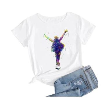 Imagem de Camiseta Gráfica plus Size Feminina Michael Jackson Estilo Harajuku Ro