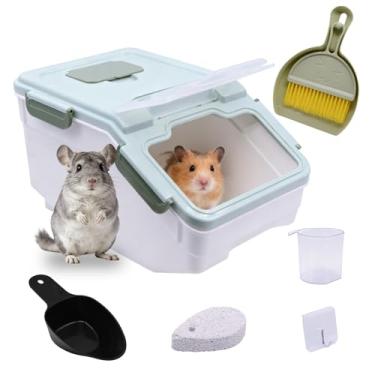 Imagem de Saim Chinchila Chinchila Areia Recipiente de Banho, Sanita Caixa de Areia Gerbil Banheiro, Banheira Chinchila Poeira Banheira Areia, Casa de Hamster para Hamster Ouriço Porquinho-da-índia e outros