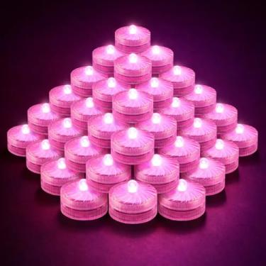 Imagem de HL 36 peças de luzes LED submersíveis, luzes de piscina rosa, luzes de chá à prova d'água, luz de LED sem chama para festa de casamento, casa, vaso de patry, festival, dia dos namorados