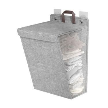 Imagem de Cesto de Lavanderia para Parede Colapsível Plegável Econômico Espaço Multifuncional Roupa Suja Sapatos Meias Toalhas com Design Montado na Mantém a Li