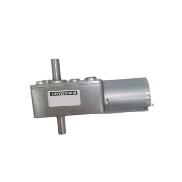 Imagem de S25HH0 JGY-370S Motor de engrenagem sem-fim de 12 volts CC eixo duplo autobloqueio invertido 6V eixo de saída dupla 24V mini motores redutores (pacote J, 90RPM_2)