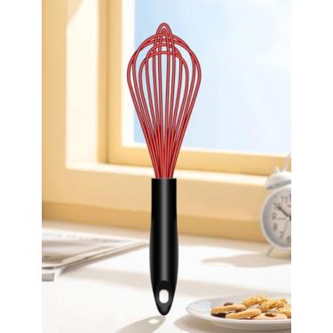 Imagem de Batedor de silicone, batedor de silicone de 25 cm para cozinhar sem arranhões, batedor de cozinha sem BPA resistente ao calor (248 °C), perfeito para misturar, bater, misturar. Seguro para lava-louças