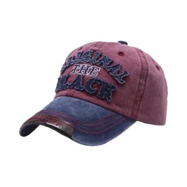 Imagem de Boné De Beisebol Vintage Preto Unissex Em Algodão Lavado Com Bordado D