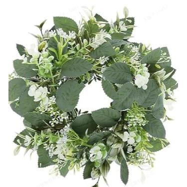 Imagem de 4 peças pequenas guirlanda de armário de folhas de eucalipto, mini guirlanda artificial de primavera, verão, verde, guirlandas de cozinha, grinalda vintage com fita de serapilheira retrô para casa de