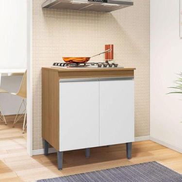 Imagem de Balcão Para Cooktop Ambiente Andréia Amêndoa Branco - Ajl - AJL MÓVEIS