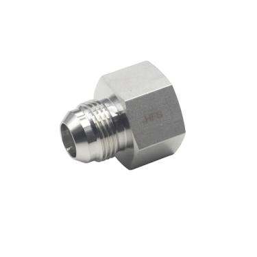 Imagem de HFS (R) Adaptador redutor fêmea JIC 2.5 cm para macho JIC 3/10.2 cm aço inoxidável 304 (FJIC 2.5 cm x MJIC 3/10.2 cm)