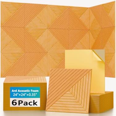 Imagem de Pacote com 6 painéis acústicos de parede – TEMGCUAM Painéis acústicos grandes de arte de 198 x 122 cm, painéis acústicos decorativos, painéis de parede com absorção de som para casa, escritório