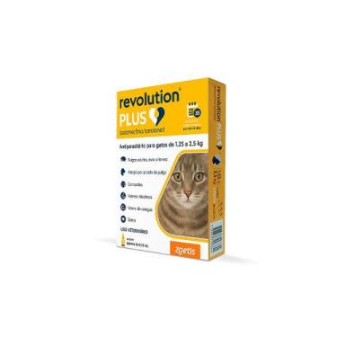Imagem de REVOLUTION PLUS 1,25 a 2,5kg Gatos 0,25 mL (cx. x 3) Zoetis