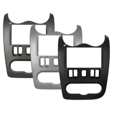 Imagem de  Moldura De Painel 2 Din Renault Sandero 2008 à 2011 Logan 2008 à 2011 Para Cd Dvd 2 Dins