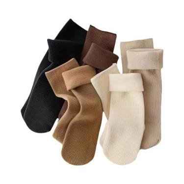 Imagem de Meias Térmicas Grossas E Quentes Para O Inverno Femininas Sem Costura 