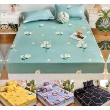 Imagem de Jogo Lençol Casal Kit 3 Peças Com Elastico Estampado arthur - LUA CONF