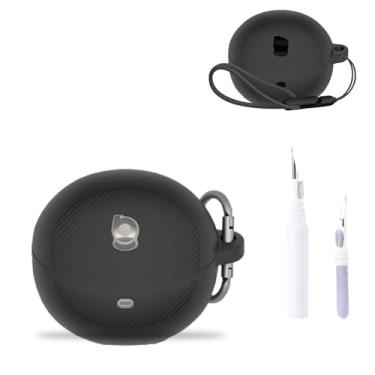 Imagem de Capa para Baseus Inspire XP1, capa protetora para fone de ouvido NOUKAJU (com mosquetão + cordão + caneta de limpeza) à prova de quedas, à prova de choque, capa para Baseus Inspire XP1 (preto)