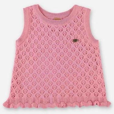 Imagem de Blusa Infantil Menina sem Manga em Tricot Rosa Up Baby-Feminino